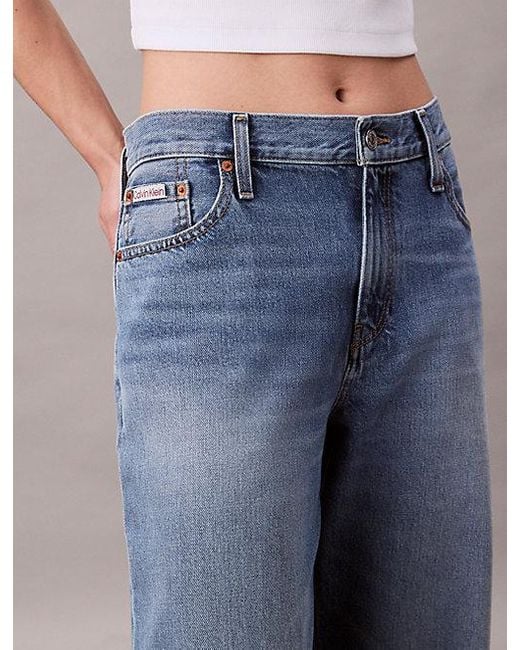 Calvin Klein Low Rise Baggy Jeans in het Blue