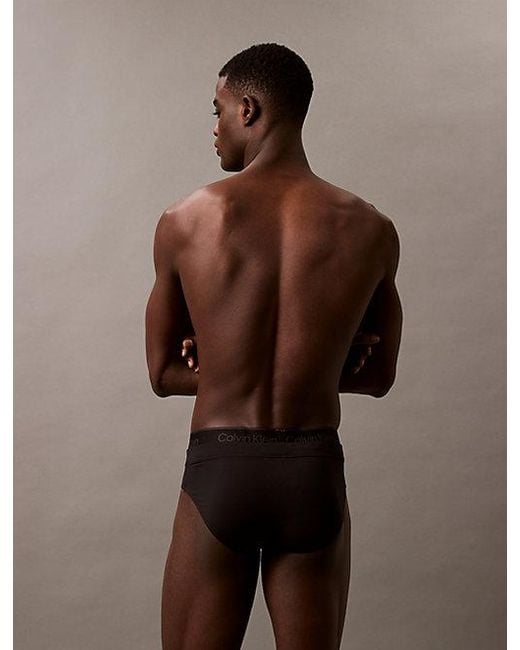 Calvin Klein Badeslip Mit Doppeltem Bund in Brown für Herren