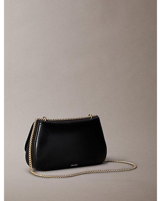 Calvin Klein Gray Monogram Hardware Shoulder Bag