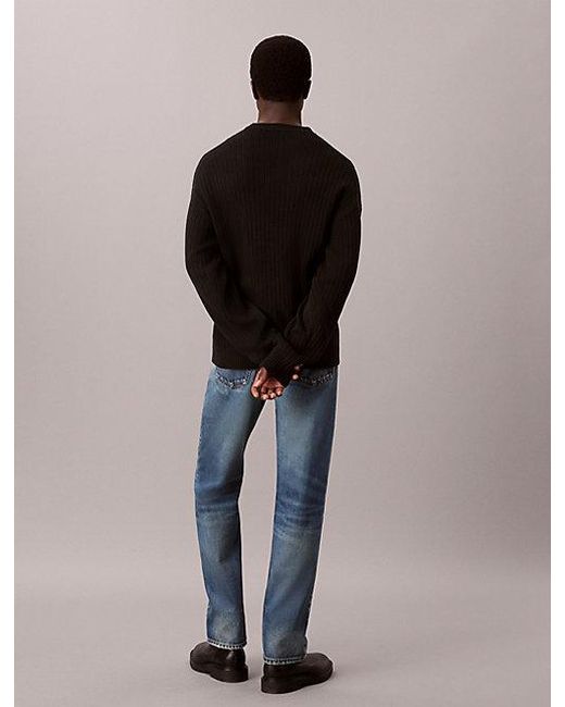 Calvin Klein Black Jeans Cotton Ribbed Jumper for men