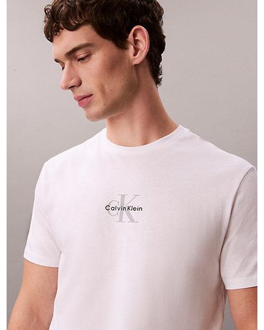 Calvin Klein Multicolor Jeans Monogram Logo T-Shirt for men