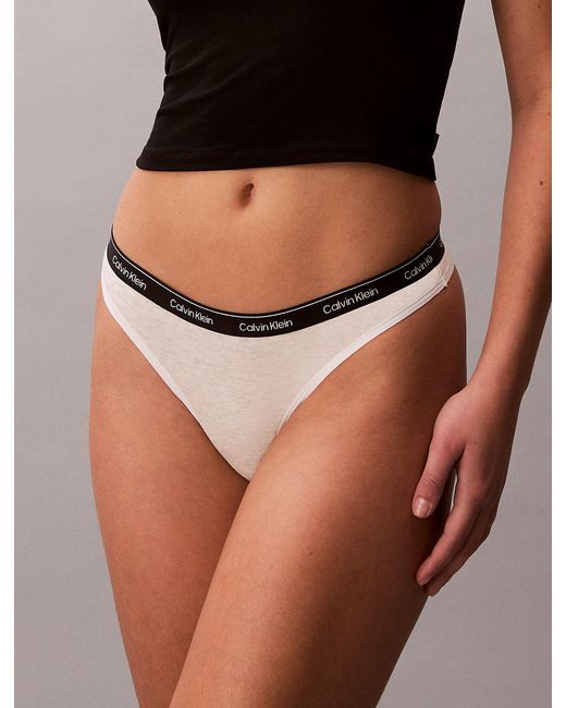 Lot De 7 String Calvin Klein en coloris Metallic