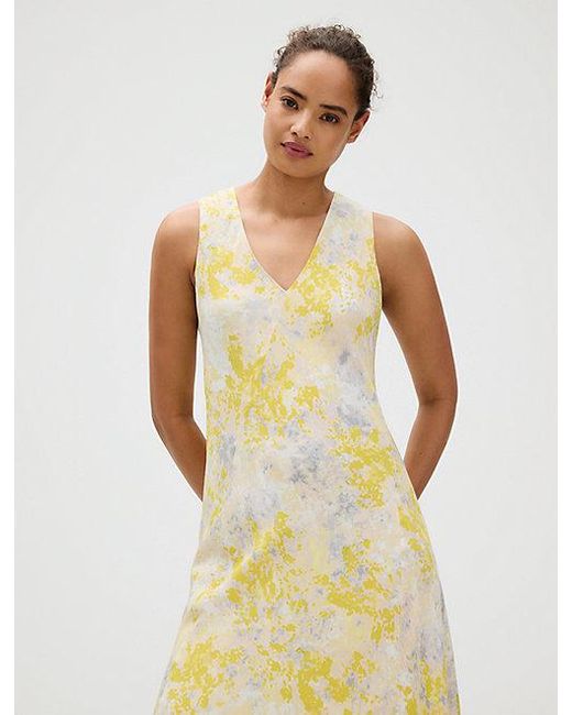 Calvin Klein Metallic Ausgestelltes Print-Kleid Aus Viskose