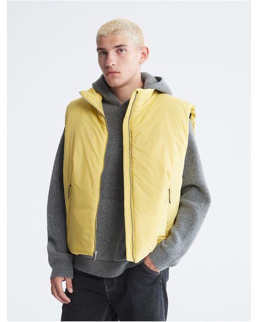 Calvin Klein Synthetic Recycled Nylon Full Zip Puffer Vest in Blue for Men Lyst
