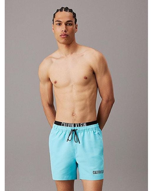 Bañador corto con cinturilla doble - Intense Power Calvin Klein de hombre de color Blue