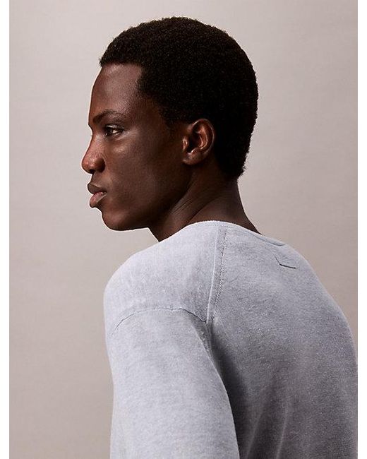 Calvin Klein Tweekleurige Trui Van Linnenmix in het Multicolor voor heren