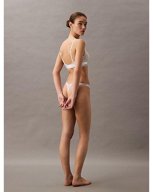 Calvin Klein Brown Dipped String Thong Icon Logo