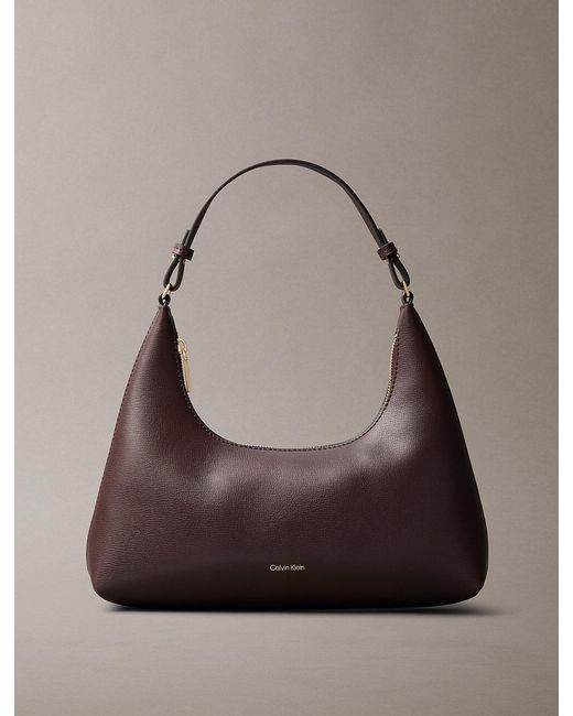 Calvin Klein Gray Convertible Foil Logo Shoulder Bag