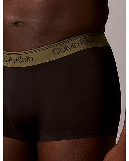 Calvin Klein Black 5 Pack Low Rise Trunks Microfibre Stretch for men