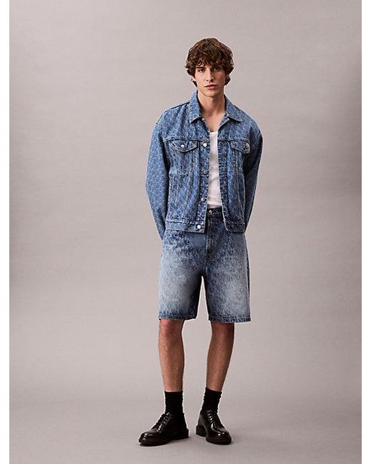 Calvin Klein 90's Shorts Met Monogram-Logo in het Blue voor heren
