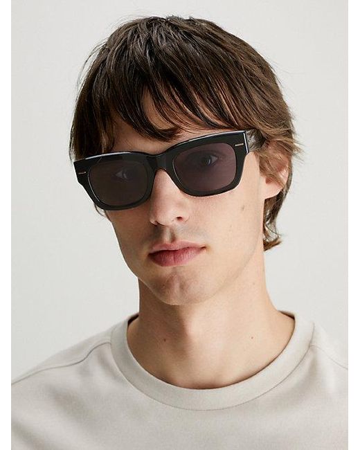 Calvin Klein Black Rectangle Sunglasses for men