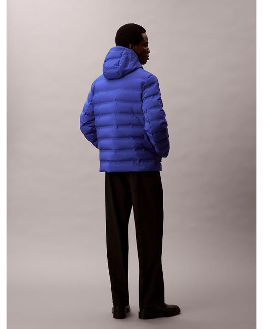Calvin Klein Blue Packable Embossed Logo Quilted Puffer Jacket for men