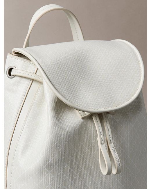 Calvin Klein Gray Allover Emblem Logo Mini Backpack