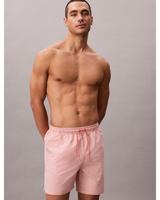 Calvin Klein Pink Medium Drawstring Swim Shorts for men