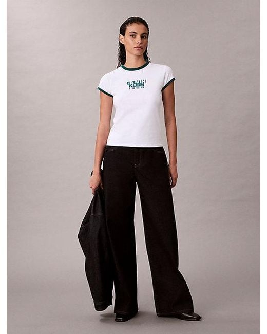 Calvin Klein 1968 Baby-T-Shirt Met Grafisch Logo in het White