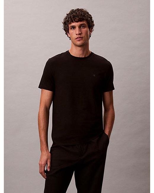 Calvin Klein Black Slim Liquid Touch Cotton T-Shirt for men