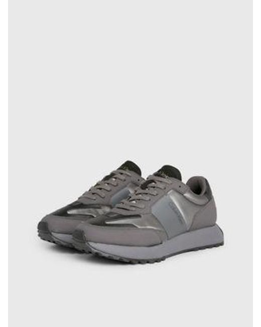 Calvin Klein Metallic Sneakers in het Gray voor heren