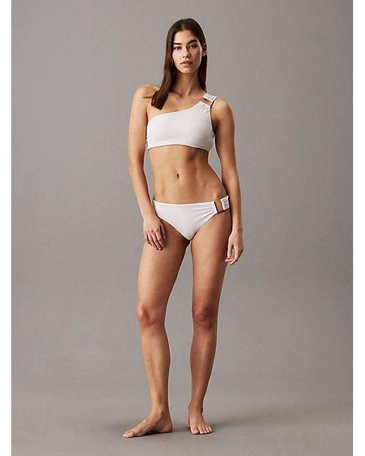 Calvin Klein One Shoulder Bikinitop in het Brown
