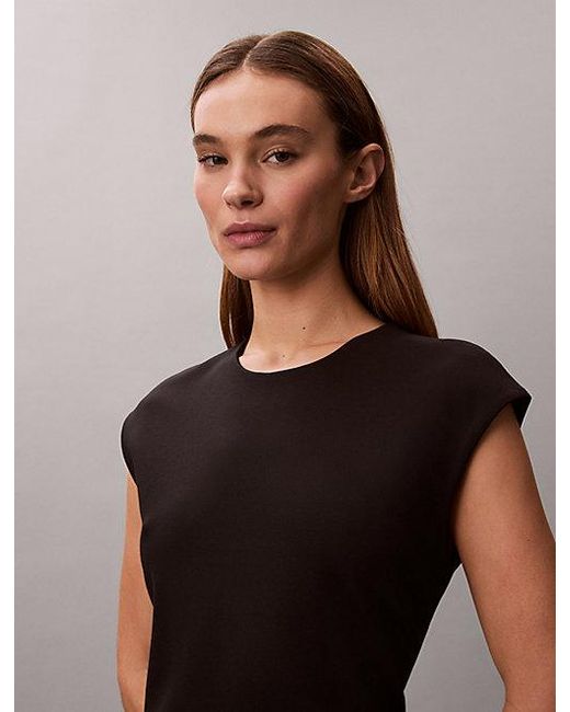 Calvin Klein Brown Ponte Mini Bodycon Dress
