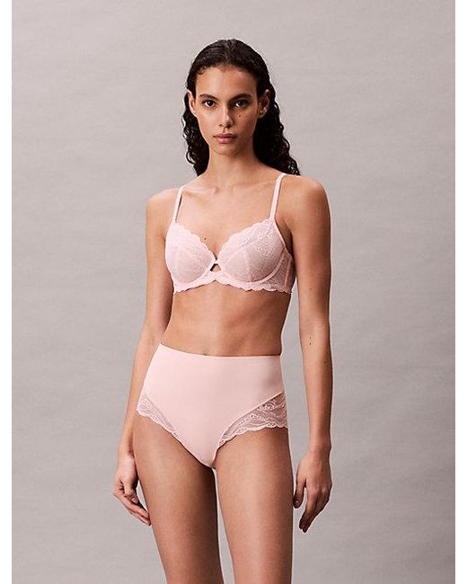 Calvin Klein Pink Full Coverage Bra Sensual Stretch Lace