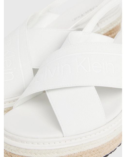 Calvin Klein Natural Espadrille Wedge Sandals