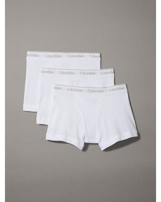 Calvin Klein Gray Cotton Classics 3-pack Trunk for men