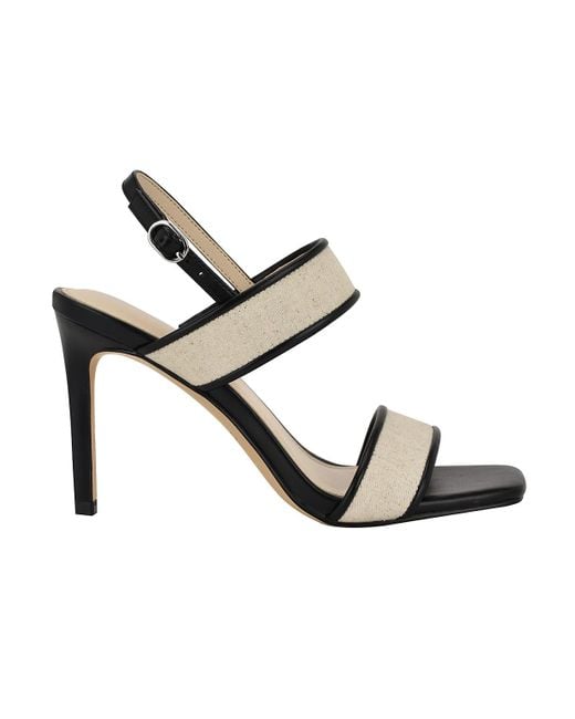 Calvin Klein Metallic Amour Double Band Slingback Stiletto Sandals