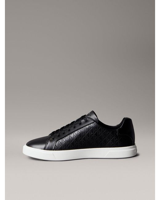 Baskets En Cuir À Motif Logo Emblème Calvin Klein en coloris Black