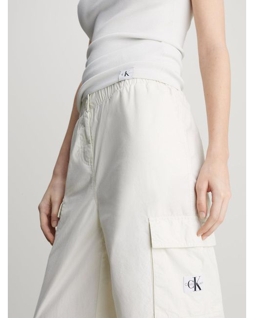 Pantalon cargo droit en coton Calvin Klein en coloris White