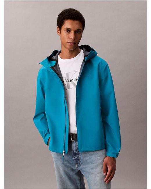 Calvin Klein Blue Tech Shell Hooded Jacket for men