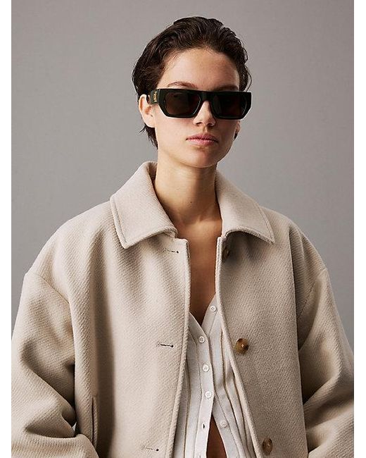 Calvin Klein Gray Jeans Modified Rectangle Sunglasses Ckj24625S