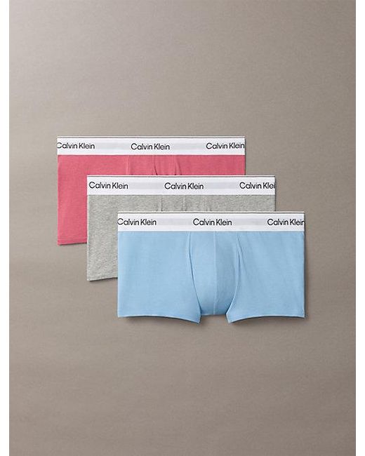 Calvin Klein Blue 3 Pack Low Rise Trunks for men