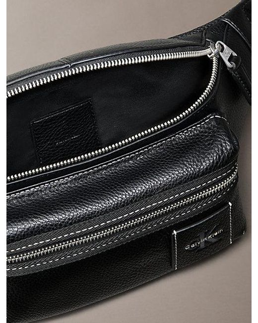 Calvin Klein Black Pebbled Signature Logo Bum Bag for men