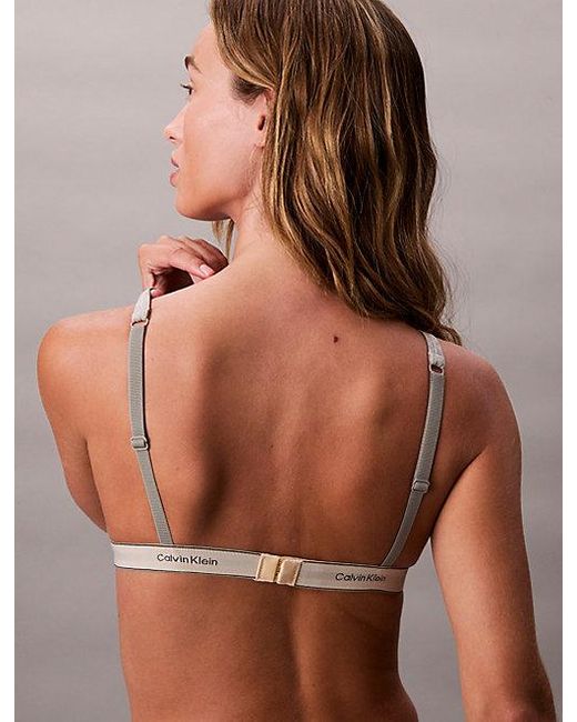 Calvin Klein Multicolor Unlined Triangle Bra Heritage Cotton Stretch