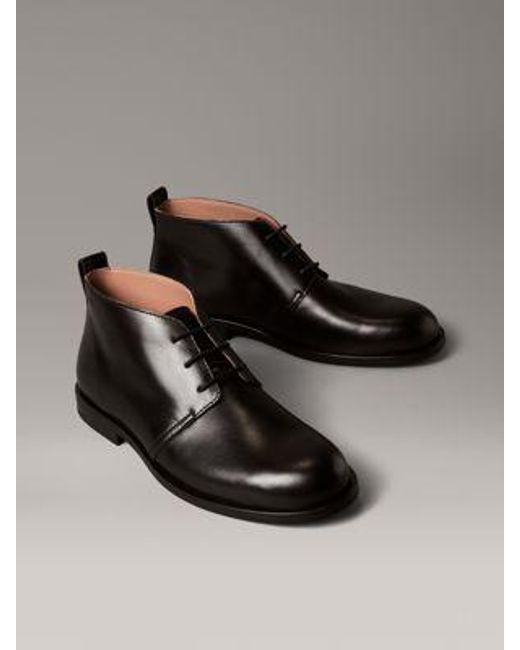 Zapatos tipo botas desert de piel con cordones Calvin Klein de hombre de color Gray