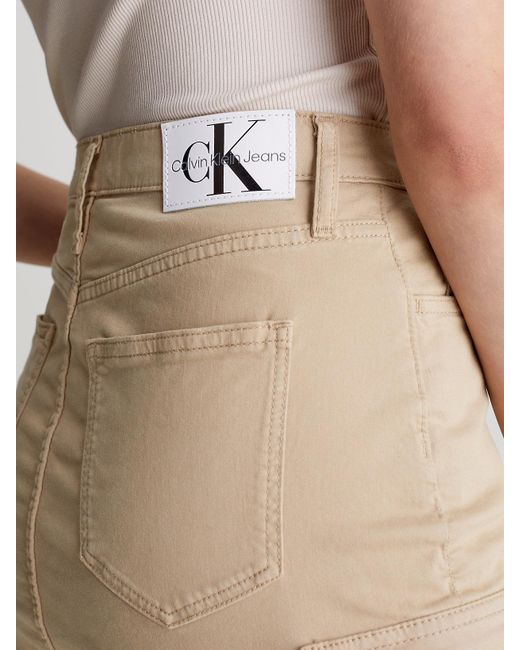 Calvin Klein Natural Cotton Twill Cargo Maxi Skirt