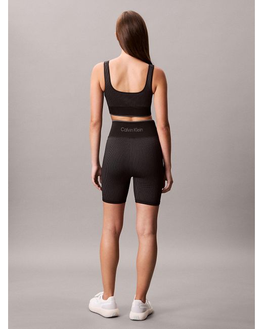 Calvin Klein Black Ribbed Tight Gym Shorts
