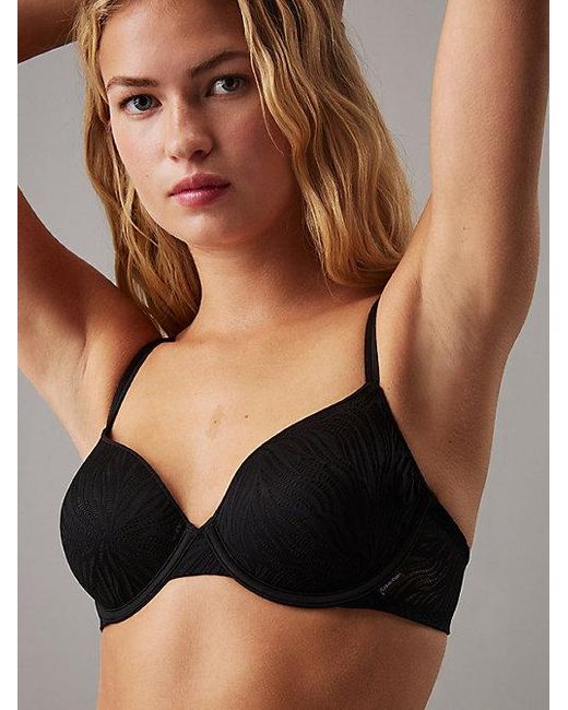 Calvin Klein Black Demi T-Shirt Bra Sheer Marquisette