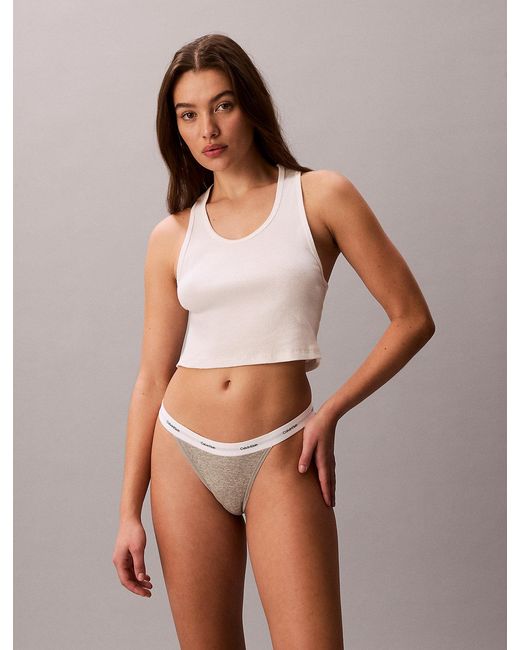 Calvin Klein White 3 Pack String Thongs
