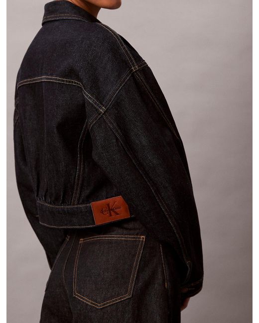 Calvin Klein Black Cropped Denim Jacket