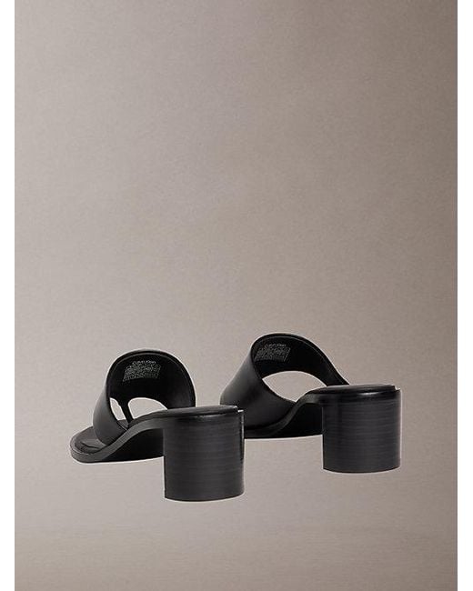 Calvin Klein Multicolor Marghe Leather Heeled Thong Sandals