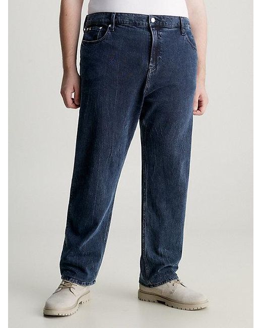 Calvin Klein Grote Maat Tapered Jeans in het Blue voor heren