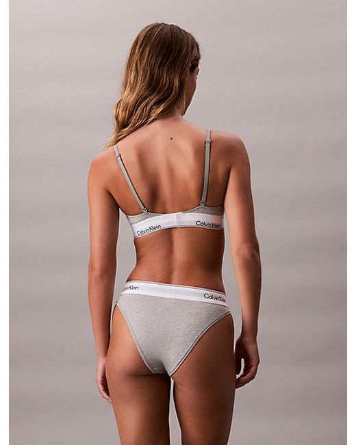 Calvin Klein Brown Unlined Triangle Bralette Icon Cotton Modal