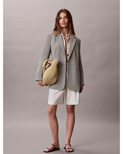 Blaser casual de sarga con cinturón Calvin Klein de color Brown