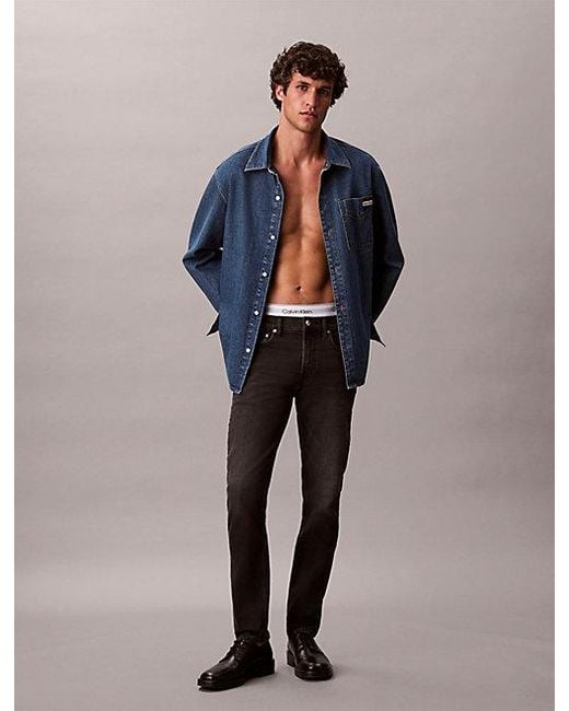Calvin Klein Slim Tapered Jeans in het Blue voor heren