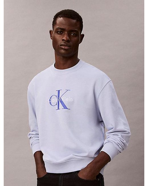 Calvin Klein Purple Jeans Oversized Monogram Sweatshirt for men