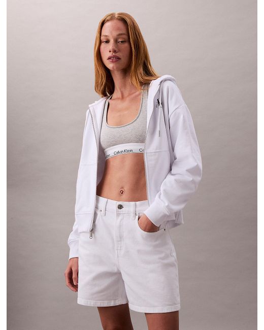 Sweat À Capuche Zippé Avec Monogramme Calvin Klein en coloris Purple