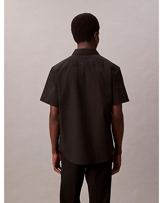 Calvin Klein Relaxed Overhemd Met Korte Mouw in het Black voor heren