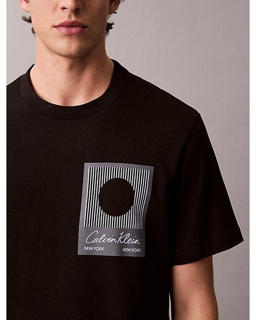 Calvin Klein Black Block Logo Graphic Tee for men