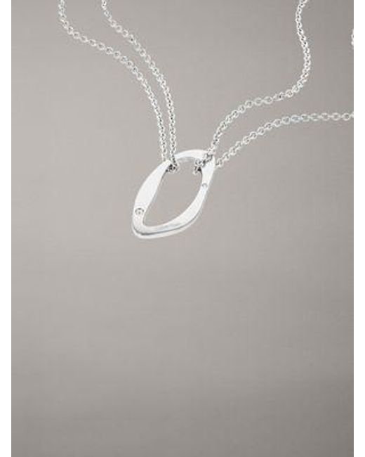 Collar con colgante de forma orgánica Calvin Klein de color White